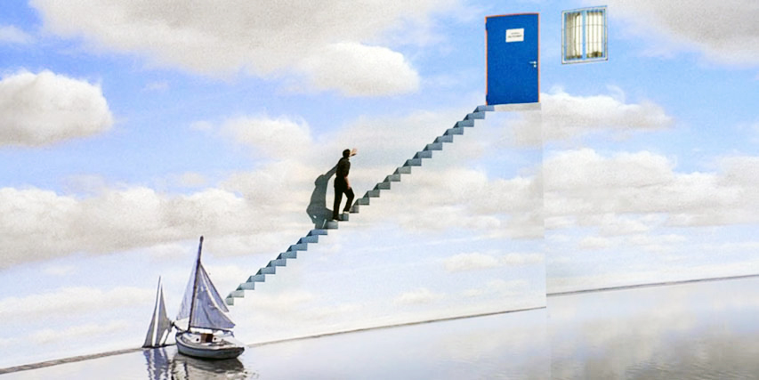 a man discovers his life is an artificial TV set.