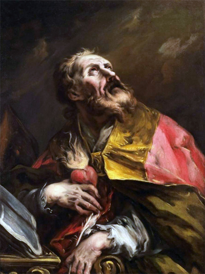 Eighteenth-century oil painting of a contemplative Christian philosopher in a study, symbolizing care of body and soul