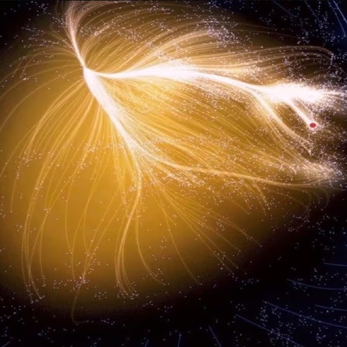 Map of the Laniakea supercluster, containing over 100,000 galaxies and extending 500 million light-years